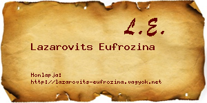 Lazarovits Eufrozina névjegykártya